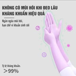 Hộp 10 đôi gang tay cao su cổ dài, không mùi kháng khuẩn 8