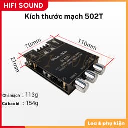 Wuzhi 502T Mạch khuyếch đại âm thanh Zk 502T bluetooth 5.0 TPA3116D2 2x50W chính hãng Wuzhi từ HiFiSound 3