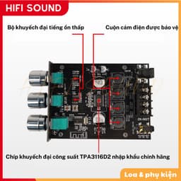 Wuzhi 502T Mạch khuyếch đại âm thanh Zk 502T bluetooth 5.0 TPA3116D2 2x50W chính hãng Wuzhi từ HiFiSound 4
