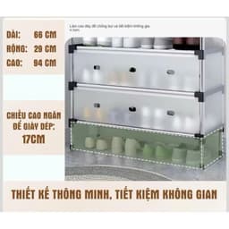 Kệ Để Giày 5 Tầng Kèm Vách Chắn Bụi Bảo Vệ Giày Cực Sang Trọng 6