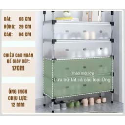 Kệ Để Giày 5 Tầng Kèm Vách Chắn Bụi Bảo Vệ Giày Cực Sang Trọng 8