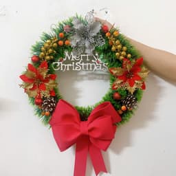 Vòng Nguyệt Quế Giáng Sinh, Noel, Vòng Treo Cửa Handmade, trang trí noel size 20cm, 30cm 3