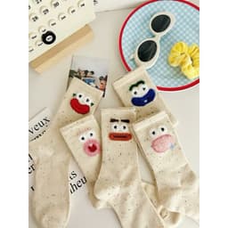 VINBEO Set 10 Đôi Tất Cổ Cao Hoạ Tiết Biểu Cảm Mẫu Mới AK006 6