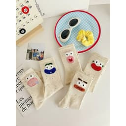 VINBEO Set 10 Đôi Tất Cổ Cao Hoạ Tiết Biểu Cảm Mẫu Mới AK006 4