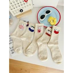 VINBEO Set 10 Đôi Tất Cổ Cao Hoạ Tiết Biểu Cảm Mẫu Mới AK006 3