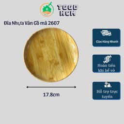 Đĩa nhựa vân gỗ, đĩa tròn, đĩa nhựa quán ăn, dĩa nhậu có 3 size 3