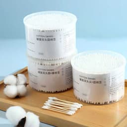 Hộp 500 tăm bông ráy tai cotton 2 đầu thân gỗ an toàn vệ sinh 0.5x7.5cm Hộp 500 tăm bông 2 đầu vệ sinh tai, mũi 6