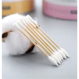 Hộp 500 tăm bông ráy tai cotton 2 đầu thân gỗ an toàn vệ sinh 0.5x7.5cm Hộp 500 tăm bông 2 đầu vệ sinh tai, mũi 7
