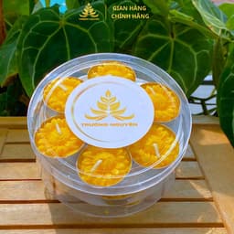Hộp 21 Viên Nến Xu Tealight Sáp Bơ Organic, An Toàn, Không Khói ,Nến Bơ Thực Vật Trang Trí, Cúng Phật,Thần Tài Cháy 2h 2