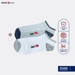 Tất Cổ Ngắn Nam GENVIET Vải Thun 4 Chiều Co Giãn, Ôm Sát Thoáng Khí Thoải Mái Bền Đẹp UV0420W0007 1