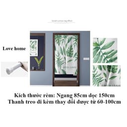 Rèm cửa IN HOA kiểu Nhật Noren loại 2 MẢNH (Đã bao gồm thanh treo rèm) 4