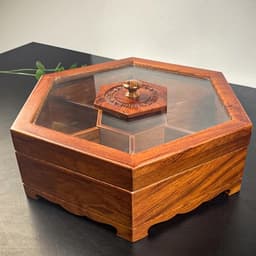 Khay Đựng Bánh Kẹo, Khay Bánh Kẹo, Khay Mứt Lục Giác Cao Cấp, Khay Gỗ Hương Giá Rẻ 1