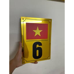 Số Biển Số Nhà Có In Hình Lá Cờ Việt Nam Chất Liệu Aluminium 3mm In UV Cao Cấp - Bảng Số Nhà 4