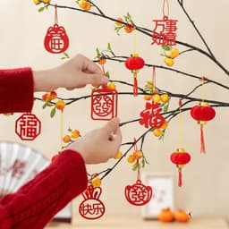 COMBO 20 Đèn lồng NILONG  đỏ Giá Rẻ  chữ Phúc treo trang trí Tết  treo tết đèn lồng nilong 9