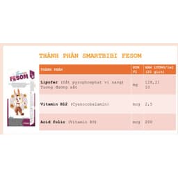 Smartbibi FESOM- SẮT VỊ NGON, HẤP THU TRỌN• HỖ TRỢ CẢI THIỆN TÌNH TRẠNG THIẾU MÁU 🩸 DO THIẾU SẮT 3