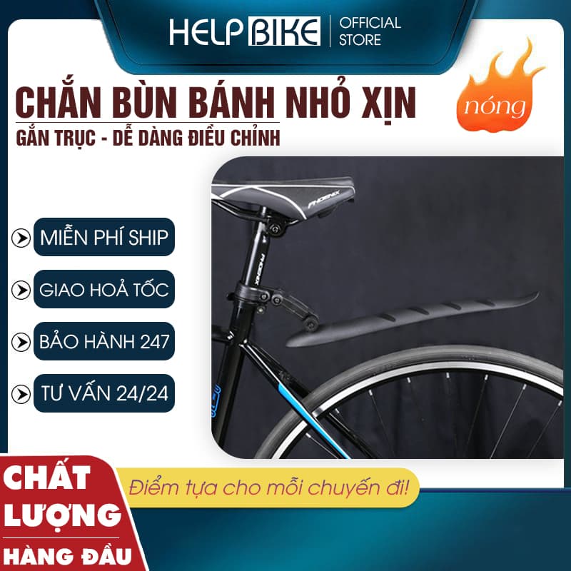 Chắn bùn xe đạp thể thao, Dè xe đạp gắn trục yên điều chỉnh lên xuống linh hoạt - CB03_gantruc