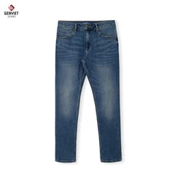 Quần jean nam dáng col đứng GENVIET JEANS vải denim bền đẹp thanh lịch basic dễ phối đồ 8758 3