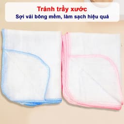 Combo 10 Khăn Xô Sữa Trắng 4 Lớp Siêu Thấm Mềm Mại, Xuất Nhật (1 Gói) 5