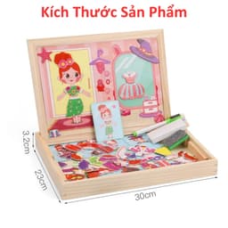 Đồ chơi ghép hình thời trang bộ thiết kế thời trang bằng nam châm và gỗ cho bé vui chơi sáng tạo 3