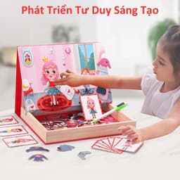 Đồ chơi ghép hình thời trang bộ thiết kế thời trang bằng nam châm và gỗ cho bé vui chơi sáng tạo 6