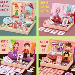 Đồ chơi ghép hình thời trang bộ thiết kế thời trang bằng nam châm và gỗ cho bé vui chơi sáng tạo 2