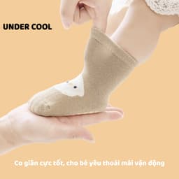 Set 5 Đôi Tất Trẻ Em UNDERCOOL Hình Chó Trắng Cotton Chống Trơn Trượt Unisex Đi Cực Xinh TC81 4