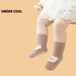 Set 5 Đôi Tất Trẻ Em UNDERCOOL Hình Chó Trắng Cotton Chống Trơn Trượt Unisex Đi Cực Xinh TC81 9