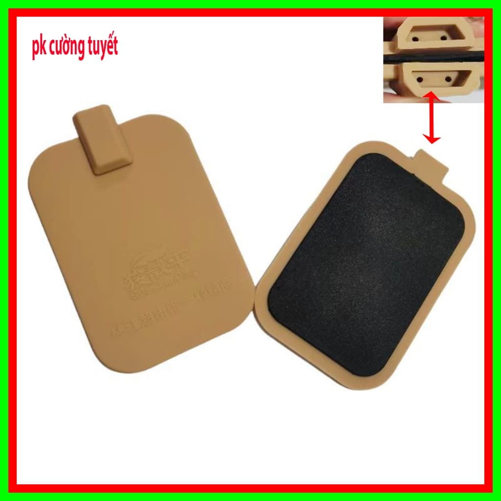 [2 Lỗ] Tấm cực cao su dùng cho máy DDS, tấm miếng điện cực khô máy dds, miếng tiếp điện âm- Phụ kiện máy dds màu nâu