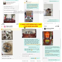 HG000 Bộ 20 Món Đồ Thờ Cúng Ban Thờ dài 1m7-2m TẶNG Thất Bảo, Tro Nếp, Nước Thơm Men rạn đắp nổi Bát Tràng 4