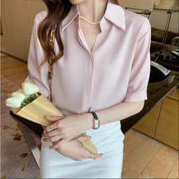 Áo sơ mi nữ tay lỡ, áo nữ công sở,  vải lụa bóng ngọc trai fom vừa thoáng Mát Phong Cách Trẻ Trung Năng Động A4671 4