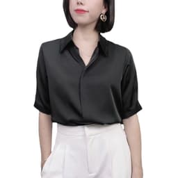 Áo sơ mi nữ tay lỡ, áo nữ công sở,  vải lụa bóng ngọc trai fom vừa thoáng Mát Phong Cách Trẻ Trung Năng Động A4671 3