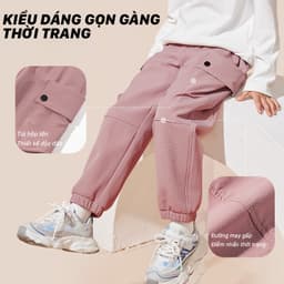 Quần dài bé gái BabyloveGO, quần gió cho bé vải gió trám cao cấp chống nước, chống gió kiểu dáng thời trang 2