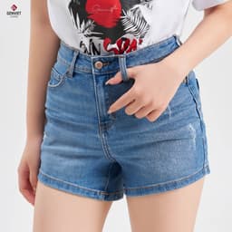 [ẨN] Quần Short Đùi Nữ Genviet vải Jeans Trẻ Trung Col Cơ Bả 8242 4