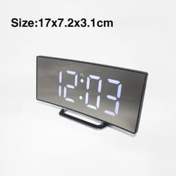 Đồng hồ LED 3D 7 inch để bàn, đồng hồ báo thức với màn hình gương cong sang trọng. 8