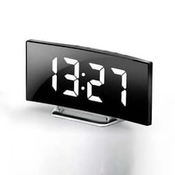 Đồng hồ LED 3D 7 inch để bàn, đồng hồ báo thức với màn hình gương cong sang trọng. 5