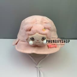 Bé Dưới 2Tuổi/Vđ 49cm_Mũ nhung bucket tai bèo vành trai gái trẻ em phungvyshop-nón /Bo nhí Loại Vành BA LÁ BÚP BÊ / 4