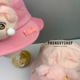 Bé Dưới 2Tuổi/Vđ 49cm_Mũ nhung bucket tai bèo vành trai gái trẻ em phungvyshop-nón /Bo nhí Loại Vành BA LÁ BÚP BÊ / 3