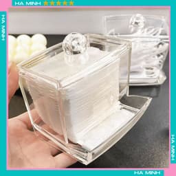 Hộp Đựng Bông Tăm+ Bông Tẩy Trang 1 Tầng 1