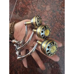 Tay Quay Núm Độ Inox Kim Loại Cao Cấp Cho Máy Câu Cá – Tay Quay Núm Vàng Đen, Chịu Lực, Phù Hợp Nhiều Dòng Máy 3