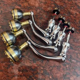 Tay Quay Núm Độ Inox Kim Loại Cao Cấp Cho Máy Câu Cá – Tay Quay Núm Vàng Đen, Chịu Lực, Phù Hợp Nhiều Dòng Máy 5