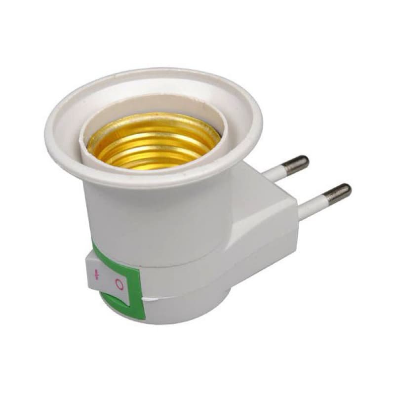 Đuôi đèn E27 có công tắc và phích cắm trực tiếp vào ổ, chuôi đèn xoay đui bóng đèn E27 hàng mới về