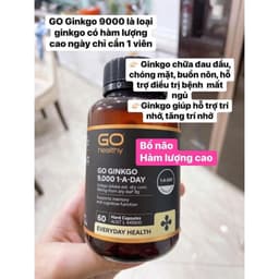 (Mẫu mới) Bổ não Go healthy, go ginkgo 9000 lọ 60 viên date 2027 2