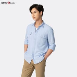 [ẨN] Áo Sơ Mi Dài Tay Nam GENVIET Vải Thô Dáng Suông Vừa, Phong Cách Thanh Lịch Dễ Phối Đ 8539 1