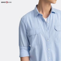 [ẨN] Áo Sơ Mi Dài Tay Nam GENVIET Vải Thô Dáng Suông Vừa, Phong Cách Thanh Lịch Dễ Phối Đ 8539 3