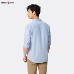 [ẨN] Áo Sơ Mi Dài Tay Nam GENVIET Vải Thô Dáng Suông Vừa, Phong Cách Thanh Lịch Dễ Phối Đ 8539 2
