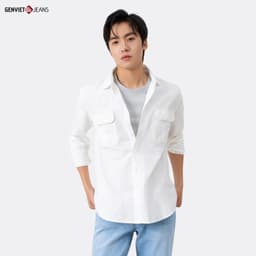 [ẨN] Áo Sơ Mi Dài Tay Nam GENVIET Vải Thô Dáng Suông Vừa, Phong Cách Thanh Lịch Dễ Phối Đ 8539 6