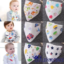 Set 5 Chiếc Khăn Yếm Tam Giác  Vải Xô 4 Lớp  Xuất Nhật Có Cúc Bấm Cho Bé 8