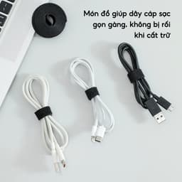 Cuộn Dây Buộc Chống Rối Dây Điện Cáp Sạc JYoohome Dây Băng Dính Nhám Tự Dính Đa Năng Tái Sử Dụng 4