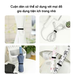 Cuộn Dây Buộc Chống Rối Dây Điện Cáp Sạc JYoohome Dây Băng Dính Nhám Tự Dính Đa Năng Tái Sử Dụng 3