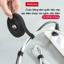 Cuộn Dây Buộc Chống Rối Dây Điện Cáp Sạc JYoohome Dây Băng Dính Nhám Tự Dính Đa Năng Tái Sử Dụng 1
